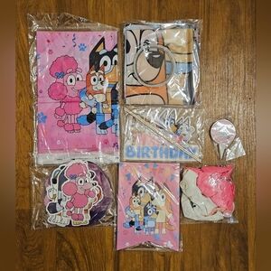 Pink Bluey Party Supplies Set